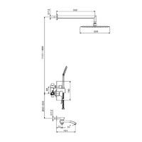 Душевая система Hansberge CUBITO H6077W Белый хром